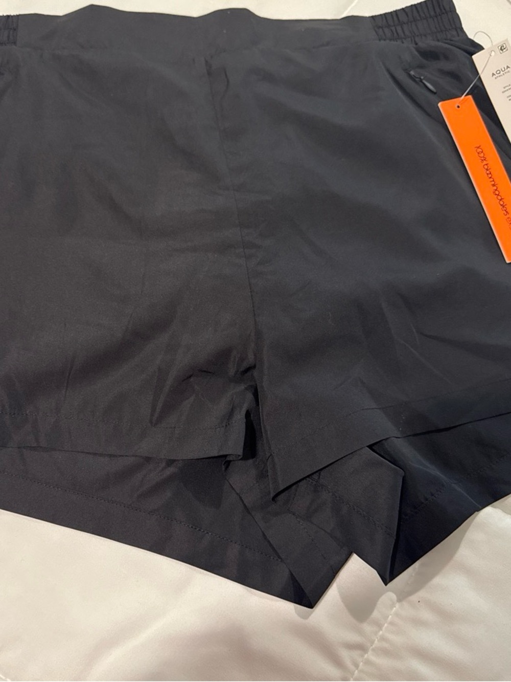 Bloomingdale's Black Athletic Shorts with Orange Retail Tag